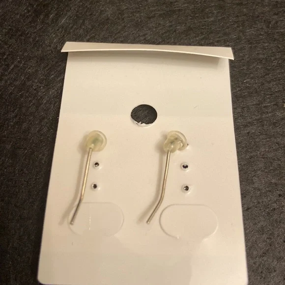 Cobalt Blue Glass Tear Drop Earrings with Gold Speckled Spots. - Picture 2 of 2